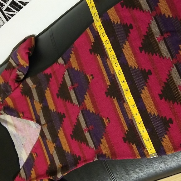 Anthropologie Everly Aztec Knit Bodycon Dress / Sz S / Red, purple - Picture 13 of 17